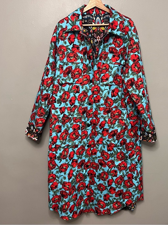 Alice + Olivia Jackets & Blazers - NWOT Alice + Olivia Zazie Reversible Floral Print Twill Barn Maxi Coat Large